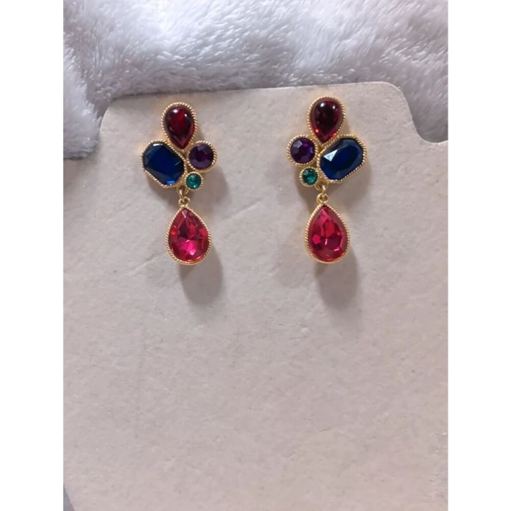 Mogul Vintage  Multicolor  ClusteredDangle Drop Post Earrings